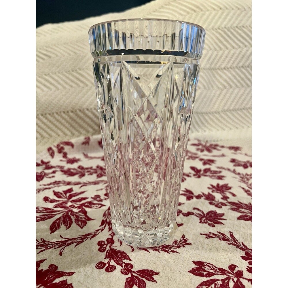 Vintage Waterford Crystal "Killeen" Vase Irish Hand Cut 8” EUC Discontinued